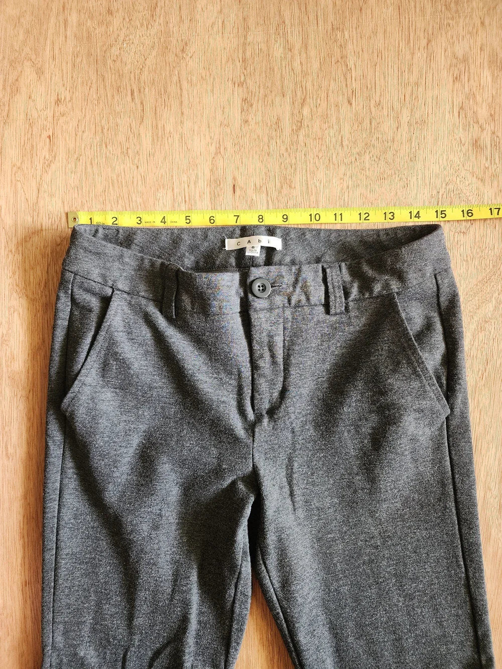 CABI Gray Heathered Stretch Knit Flare Trouser Dress Pants #575R